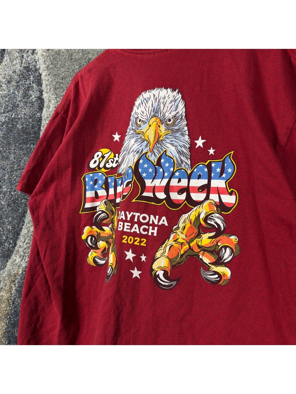 Daytona Beach 81st Bike Week 2022 T-Shirt Mens XL Red Eagle